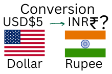 5 US Dollars to Rupee. How much is 5 US Dollars in Rupee? 5 USD to INR.